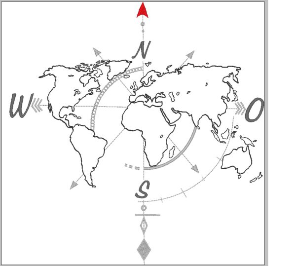 Stickdatei WeltKompass