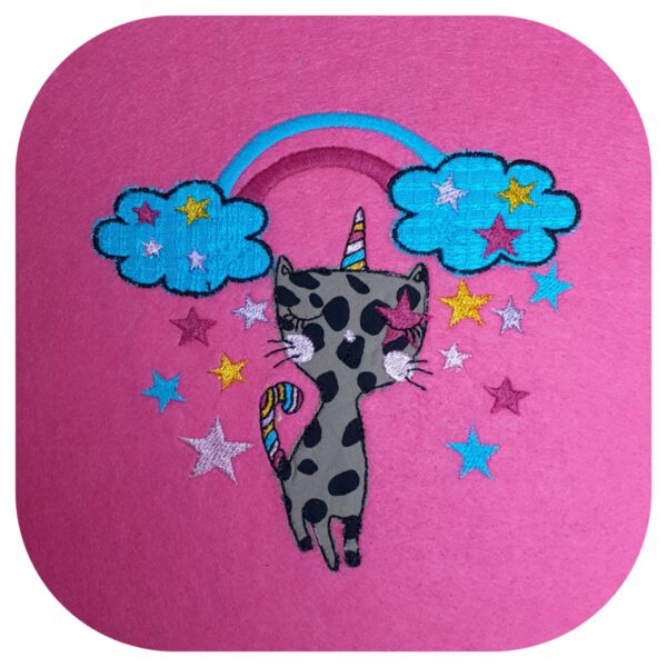 Stickdatei Applikation Einhorn Katze