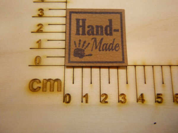 Kunstlederlabel "Handmade/Handabdruck"