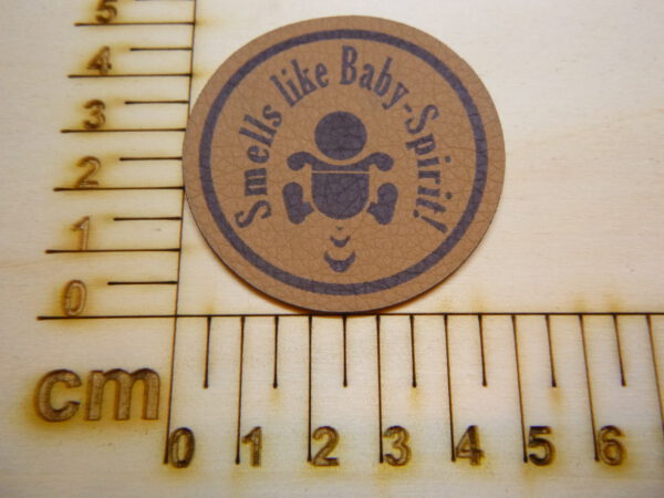 Kunstlederlabel "Smells like Baby Spirit"