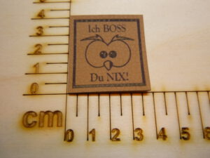 Kunstlederlabel "Ich Boss, du Nix"
