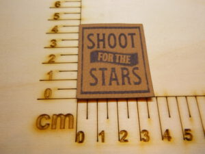 Kunstlederlabel "Shoot for the stars"
