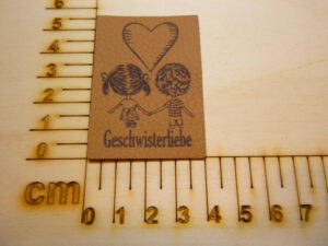 Kunstlederlabel "Geschwisterliebe"