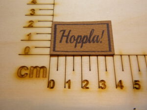 Kunstlederlabel "Hoppla"