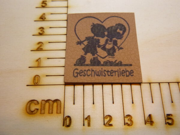 Kunstlederlabel "Geschwisterliebe"