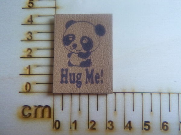 Kunstlederlabel "Panda/Hug me"