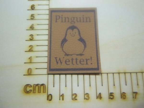 Kunstlederlabel "Pinguin/Pinguin Wetter"