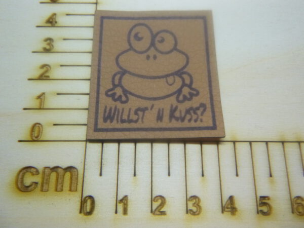 Kunstlederlabel "Frosch/willst´n Kuss?"