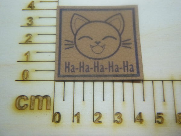 Kunstlederlabel "Katze/Ha-Ha-Ha"