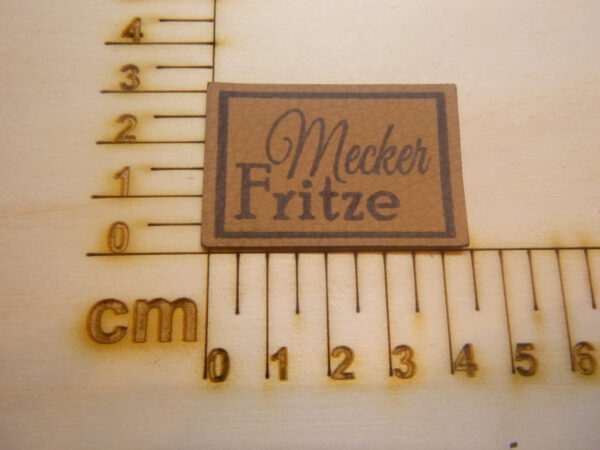 Kunstlederlabel "Mecker Fritze"