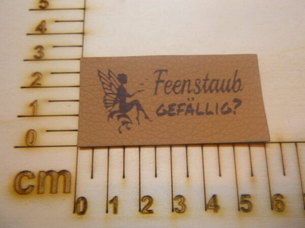 Kunstlederlabel "Feenstaub gefällig?"