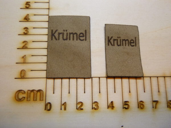 Nahtlabel "Krümel"