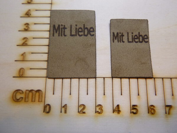 Nahtlabel "Mit Liebe"