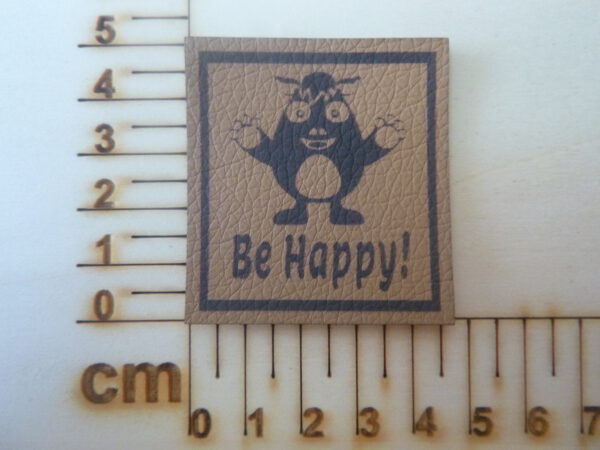 Kunstlederlabel "Maulwurf-Be Happy"