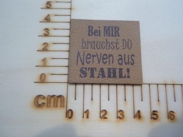 Kunstlederlabel "Nerven aus Stahl!" #11172