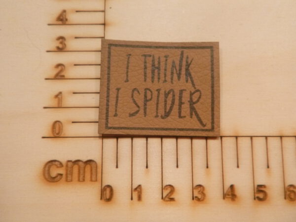 Kunstlederlabel "I THINK I SPIDER" #11221